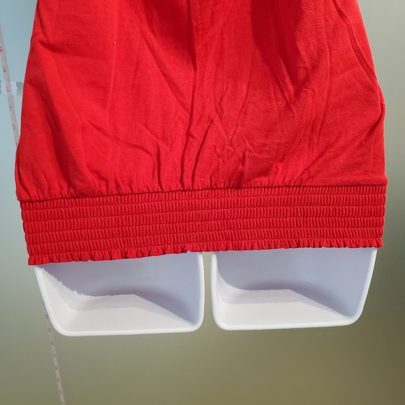 Small Red Tank Top, Thick Sexy Back Strap w/ Knot, Stretchy, Lightly Used, Comfy - Picture 9 of 11
